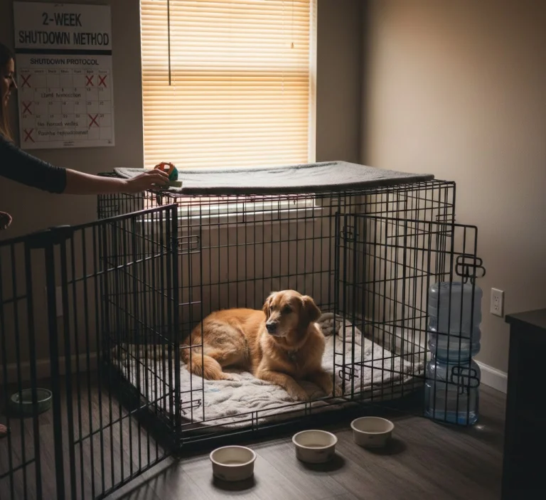 What is the 2 week shutdown method for dogs